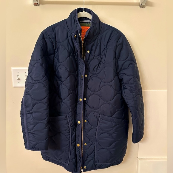 J. Crew Jackets & Blazers - J Crew Quilted Cocoon Puffer with PrimaLoft Navy Blue, Barely Worn